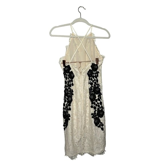 SAYLOR Alexis Mini Dress Size Small Cream & Black Lace Sleeveless - Picture 5 of 12